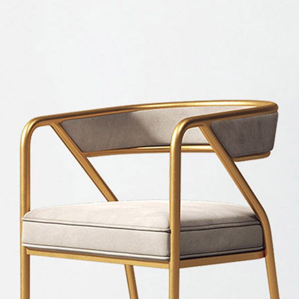 Glam Style Dining Chair Metal Open Back Dining Armchair for Indoor