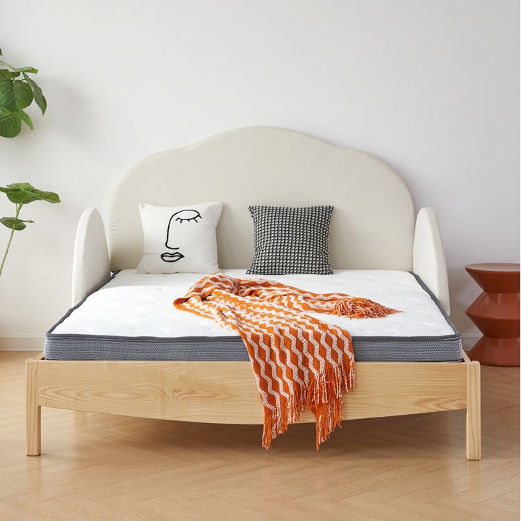 Contemporary Daybed Solid Wood Upholstered Headboard Natural with Guardrail