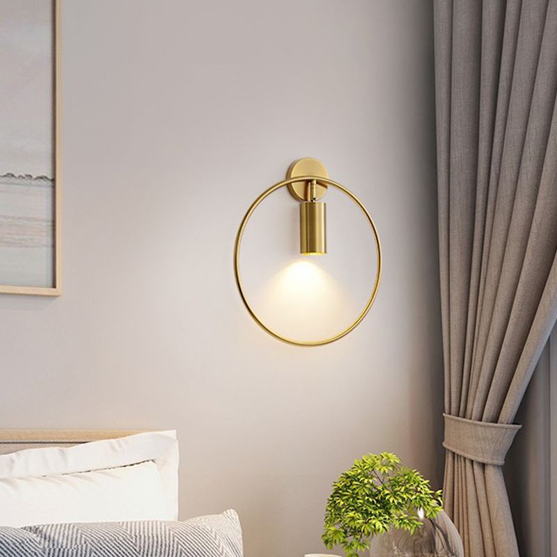Post-Modern Wall Sconce Pivot Shade Sconce Lamp with Metal for Bedroom