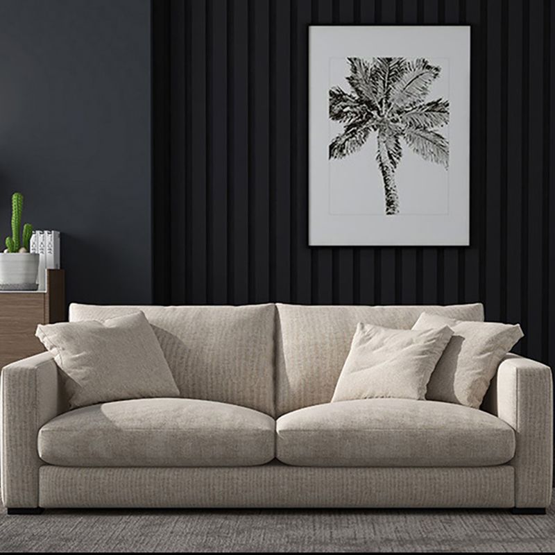 Modern Fabric Standard Sofa Square Arm Cushions Sofa for Living Room