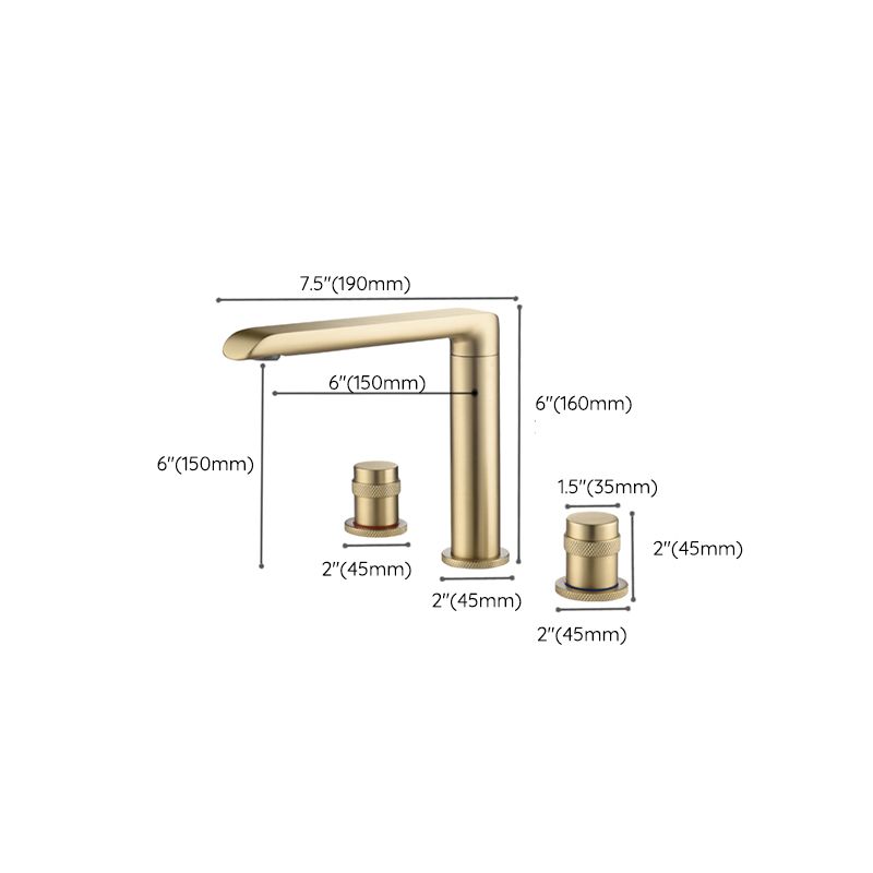 Modern Deck Mounted Copper Roman Tub Faucet Low Arc Roman Tub Faucet Set