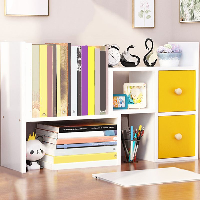 Modern Engineered Wood Bookcase, Geometric Bookshelf for Any Room,14" H X 7" W