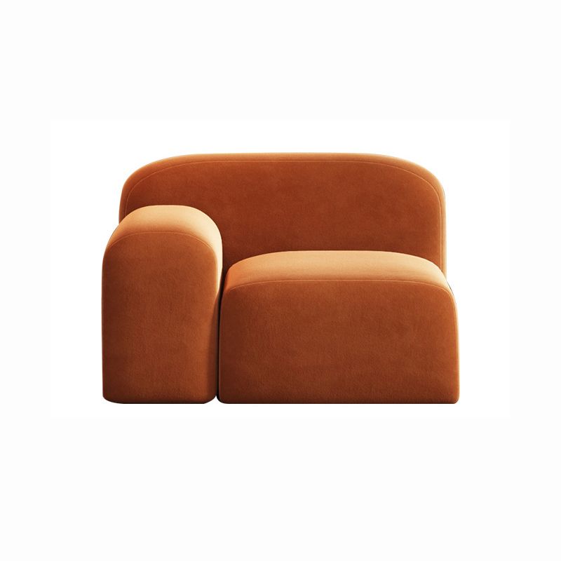 Round Arm Sofa Contemporary Wool Standard Sofa in Orange Finish