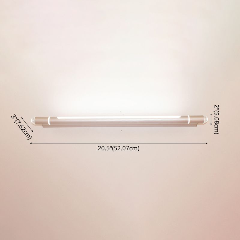 Silver Aluminum Wall Mount Lamp Contemporary Vanity Wall Light Sconces for Bathroom