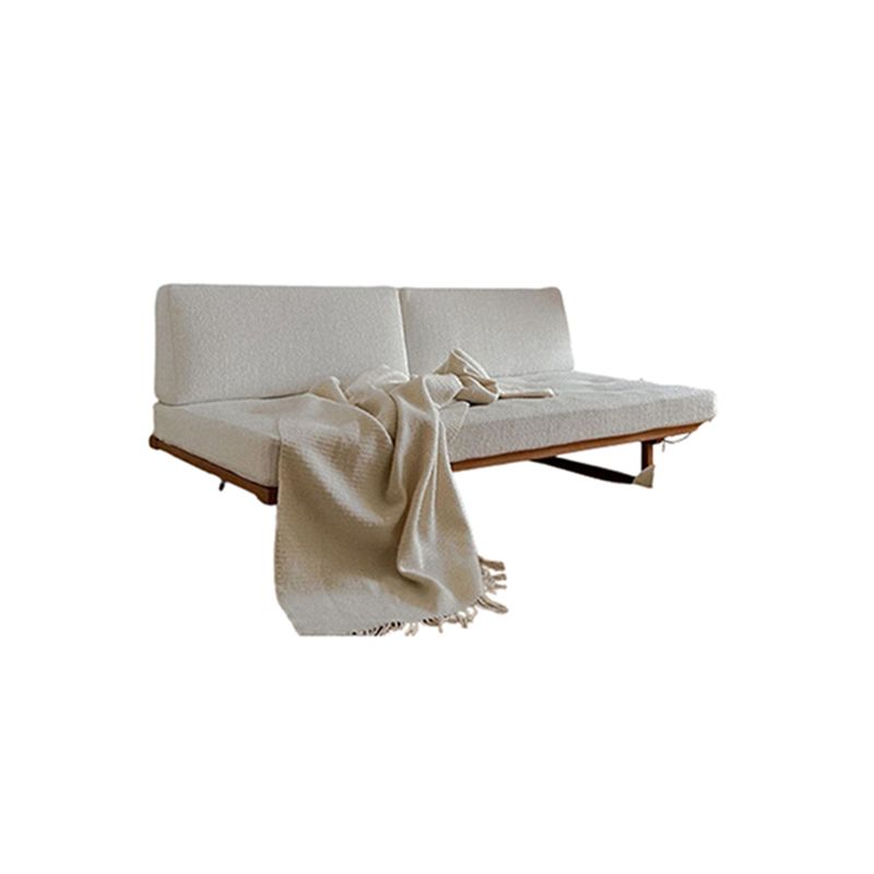 31.49" High Linen Sofa White Armless Sofa with Cushions for Living Room