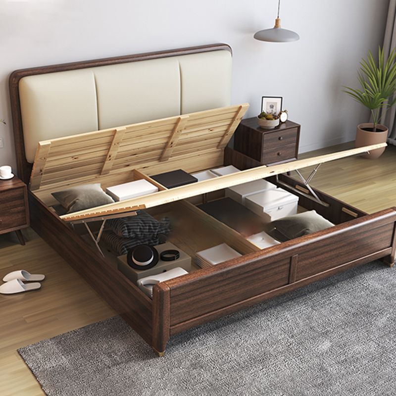Contemporary Solid Wood Mattress Included with Headboard Rectangular Standard Bed