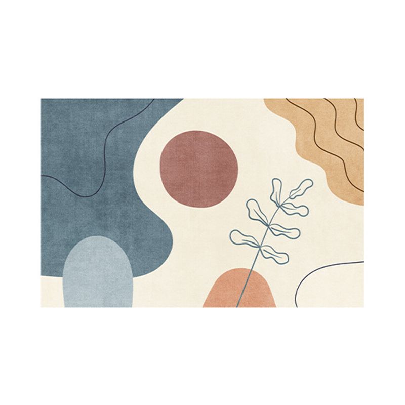 Green Contemporary Rug Polyester Color Lump Rug Non-Slip Backing Rug for Living Room