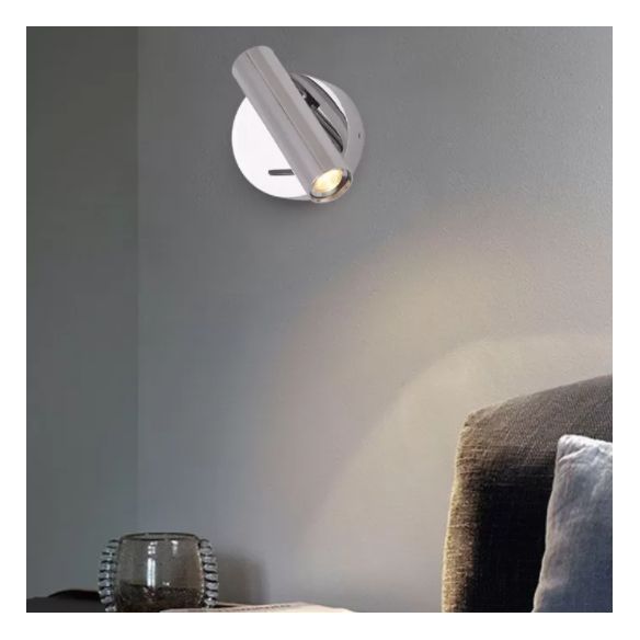 4.3" H Simplicity Bedside LED Reading Lamp Modern Style Spotlight Wall Sconce with Round Metal Base