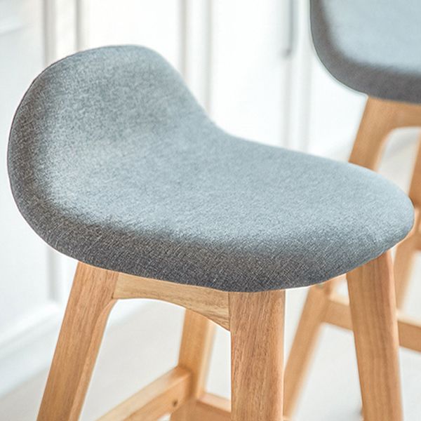 Contemporary 29-inch Upholstered Barstool Rubberwood Footrest Home Stool