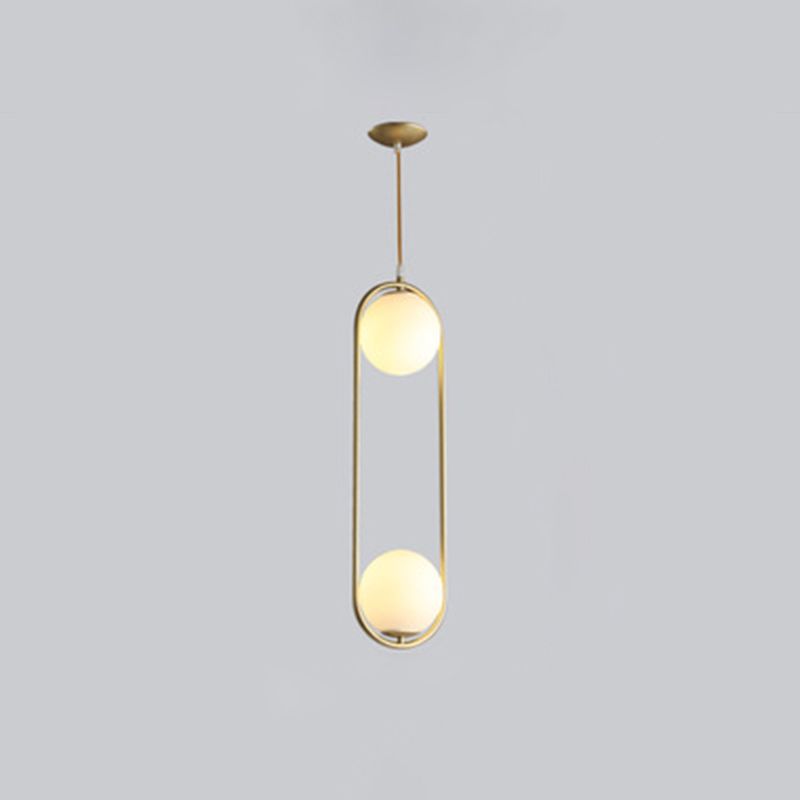 Glass Ball Shaped Hanging Lamp Kit Modern Style 1 Light Suspension Pendant