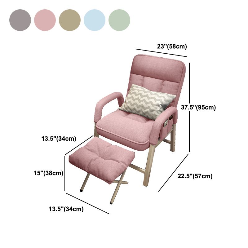 Linen Blend Convertible Chair with Storage for Apartment Chair
