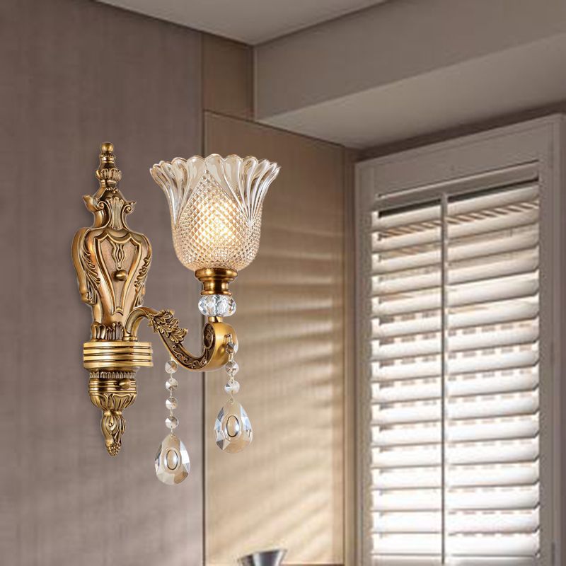 Bell Beldroom Mur Light Gifce Vintage Crystal Crystal 1 HEAD LASC MUR MUR ALIMENTATION