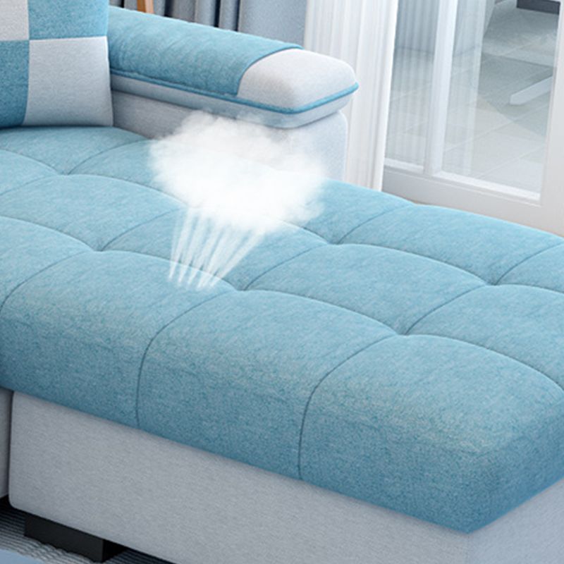 Modern Pillows Pillow Top Arm Living Room Fabric with Storage Seating