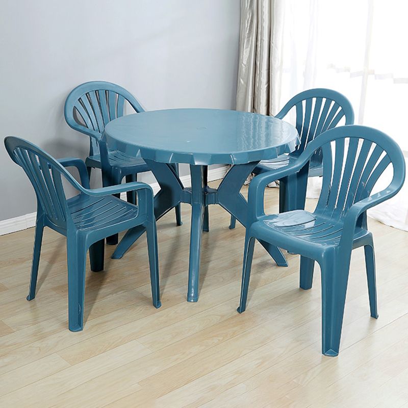 Chaises de salle à manger à bras empilables en plastique de chaise latérale Windsor de style contemporain