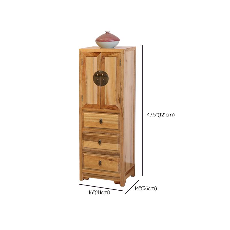 Contemporary Solid Wood Accent Chest Standard Ring Pulls Accent Cabinet