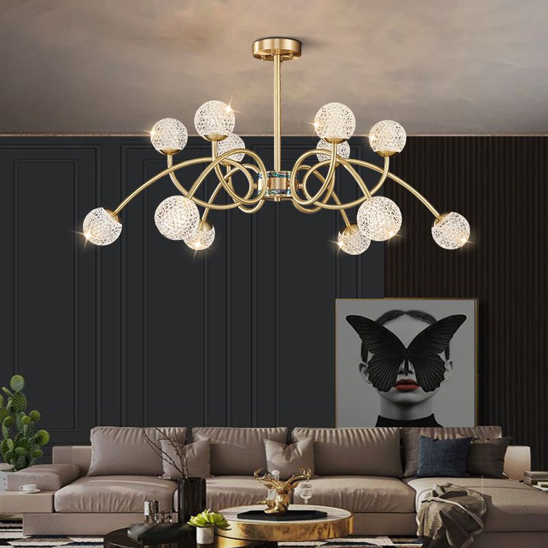 Gold Deckenhängung Lampe Moderne Globe Form Metall Kronleuchter Beleuchtung