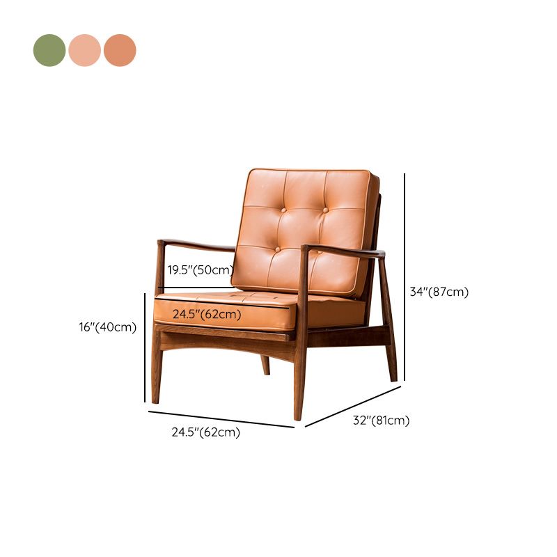 Basic Four Legs Lounge Chair Contemporary Tufted Cushions Accent Armchair