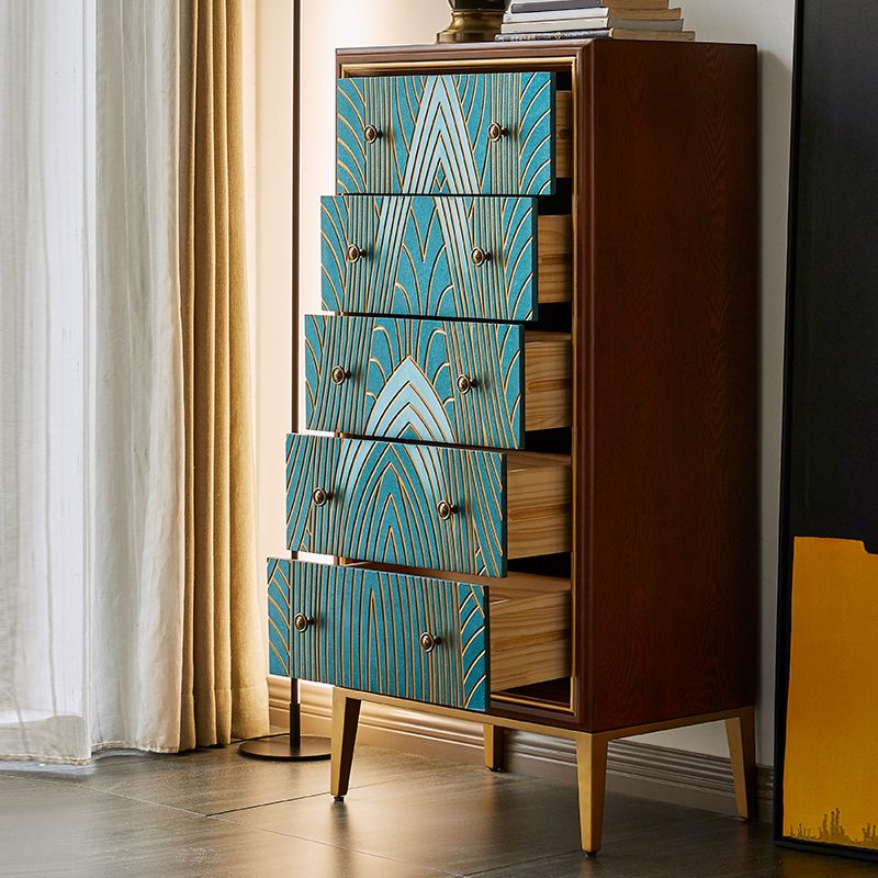 Glam Style Storage Wood Chest with Soft-Close Drawers for Home