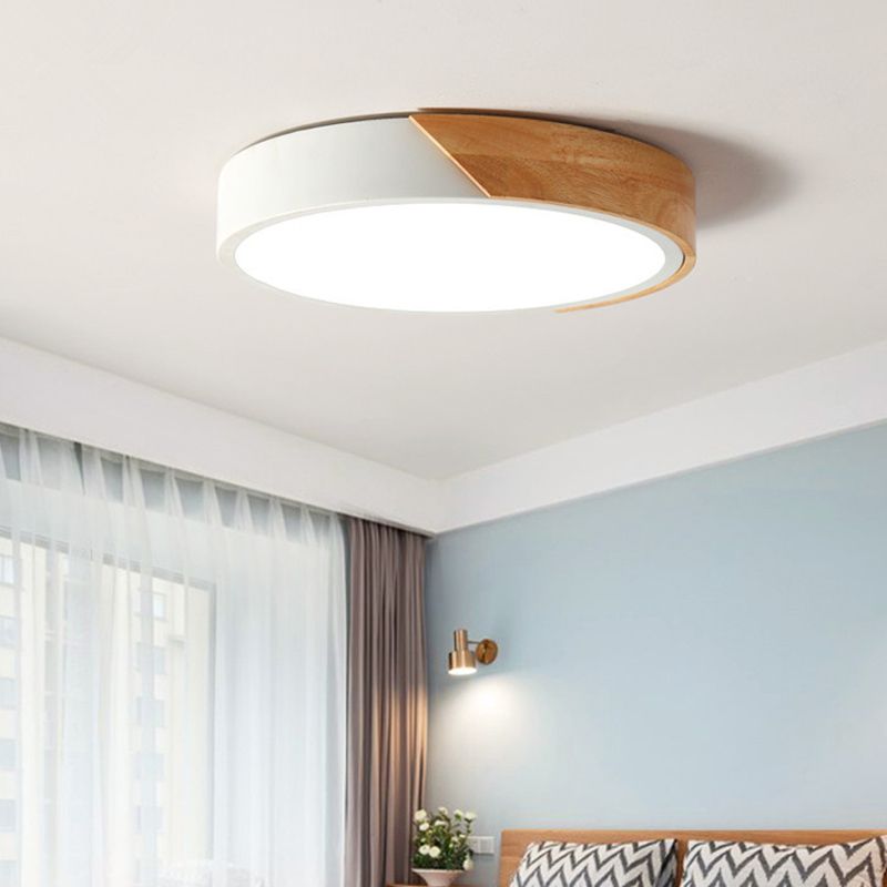 LED Macaroon Flush Mount Light Fixture Circle Shape Anti-dusting Flush Ceiling Light for Bedroom