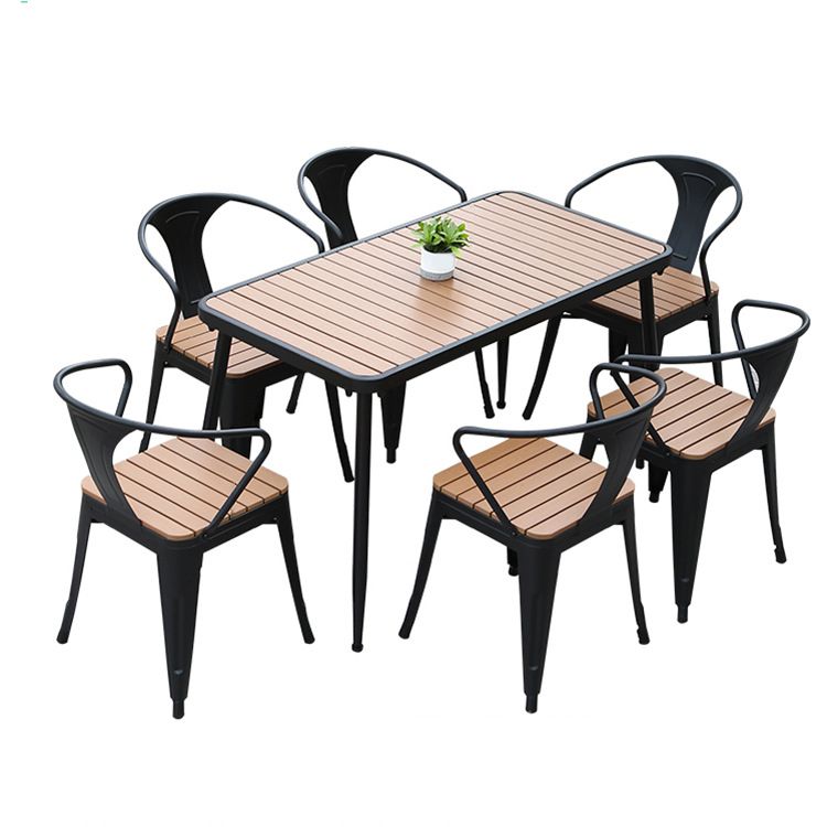 Contemporary Rectangle Table Set 1/2/3/5/7 Pieces Dining Set for Restaurant