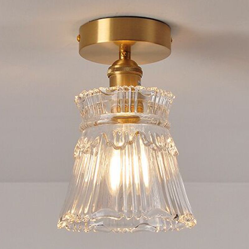 Glass Shaded Semi Flush Mount Light Modern Style Ceiling Flush Mount