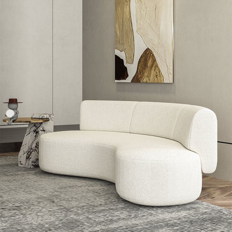 Contemporary 27.5" H Wool Sofa with Armless and Tight Back Curved For Living Room