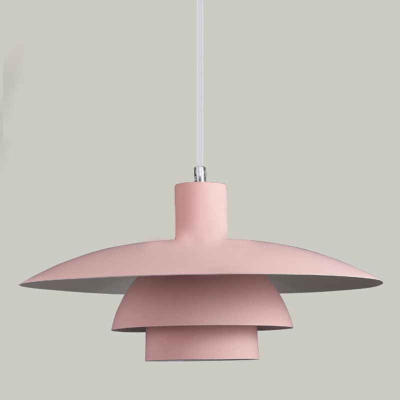 Moderne Noordse macaron hangende lamp Aluminium geometrische hanger licht voor eetkamer
