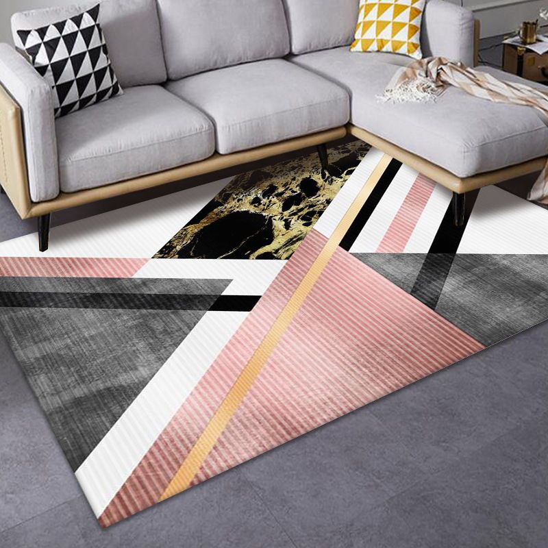 Tapis de tapis moderne en or tapis lavable en polyester pour le salon