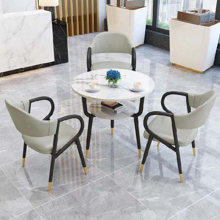 Round Dining Site Table Traditional Luxury Tripod Base Furniture for Indoor
