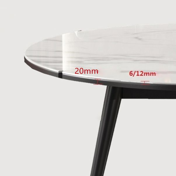 Modern Stone Top Dining Table Extendable for Small Spaces in White