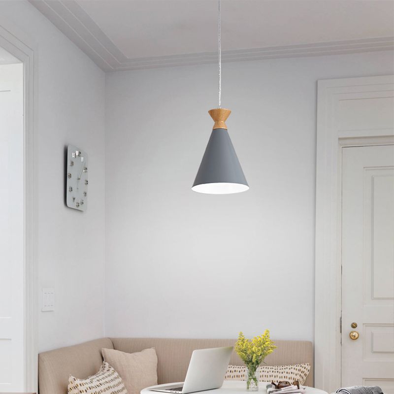 Modern Style Cone Shade Hanging Light Metal 1 Light Hanging Lamp for Bedroom