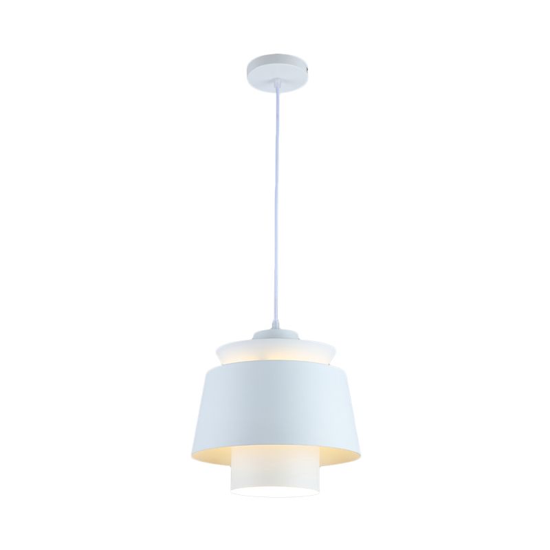 Lámpara de luz colgante de estilo modernista Metálico 1 cabezal Lámpara colgante de sala de estar en negro/gris
