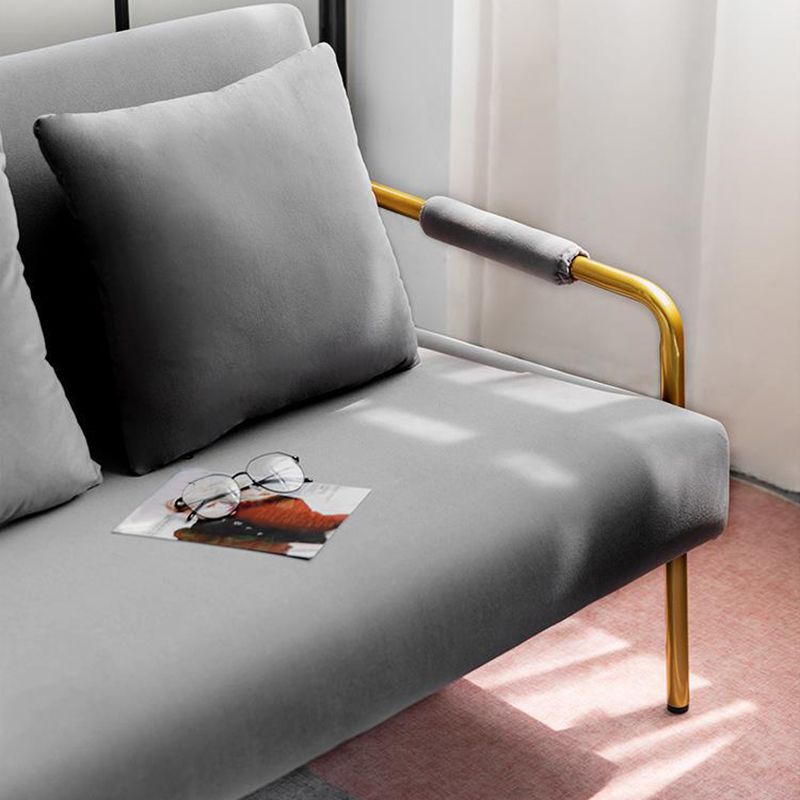 Modern Macaroon Velvet Sofa Tuxedo Arm Standard Tight Back Sofa