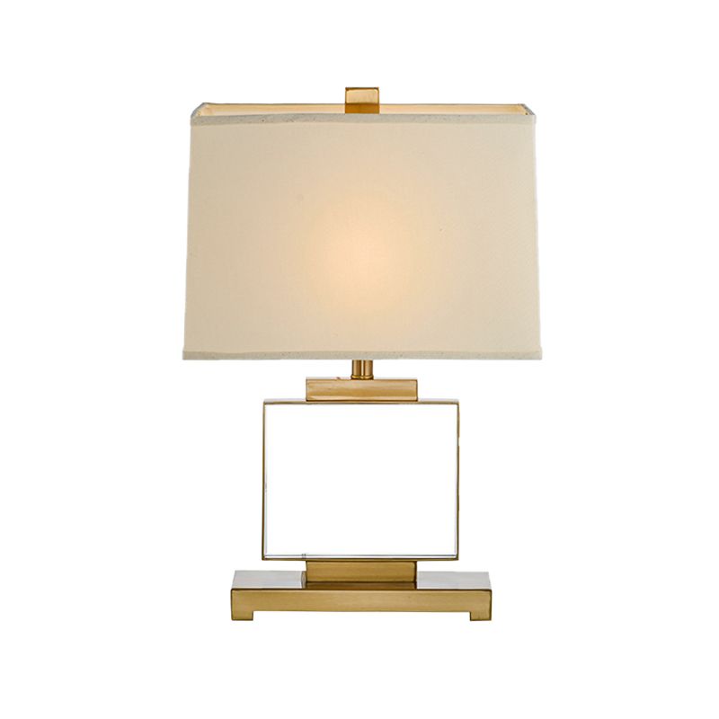 1 lampe de table de salon de tête Lumière de lecture en or moderne avec une nuance de tissu de pagode