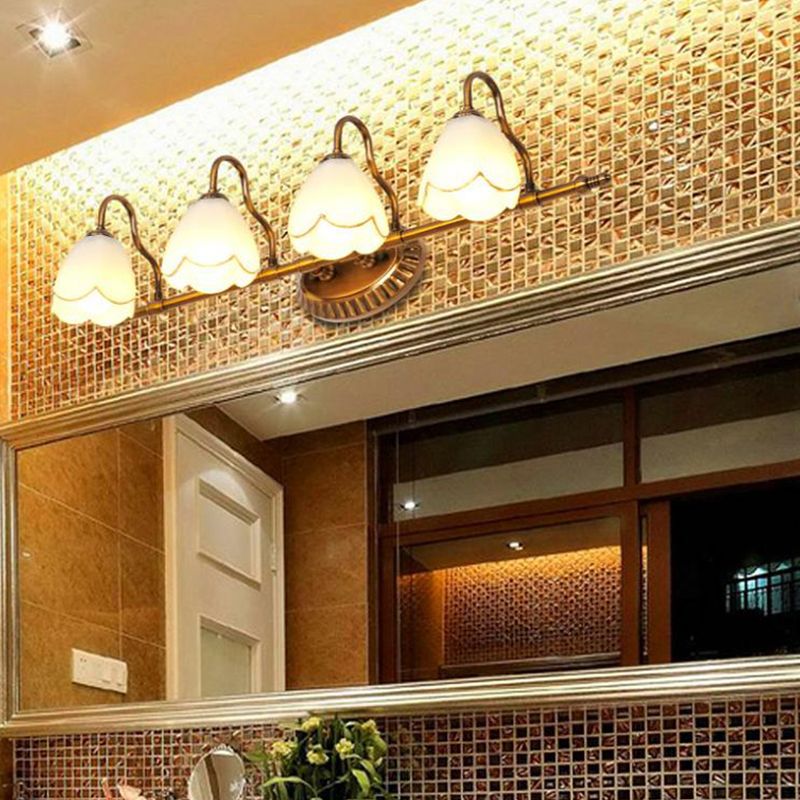 Luces múltiples de la pared de sombra única iluminación de vidrio americano espejo de la pared de la pared lámpara de la pared