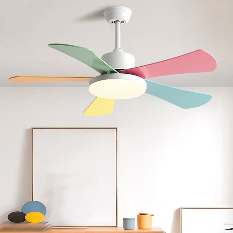 Metal Ceiling Fan Light Modern Style 1 Light Ceiling Fan Lamp for Bedroom