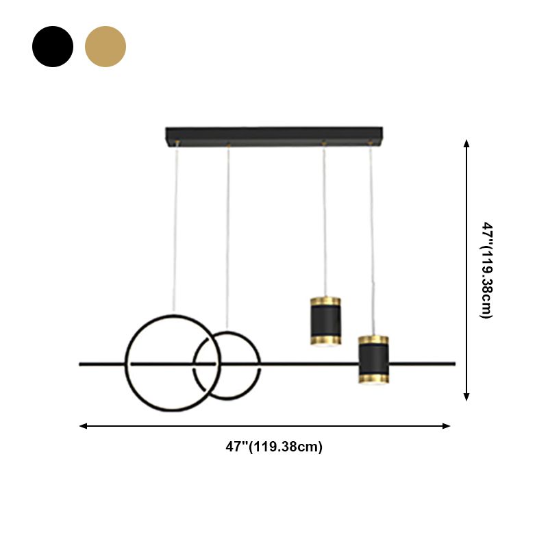 Cylinder Island Kronleuchter Lichter zeitgenössische Anhängerleuchten Metall Island Lights