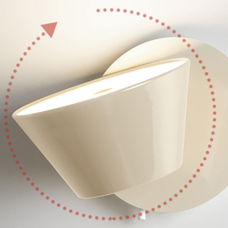 1 Light Drum Wall Sconce Modern Style Metal Wall Lighting for Living Room