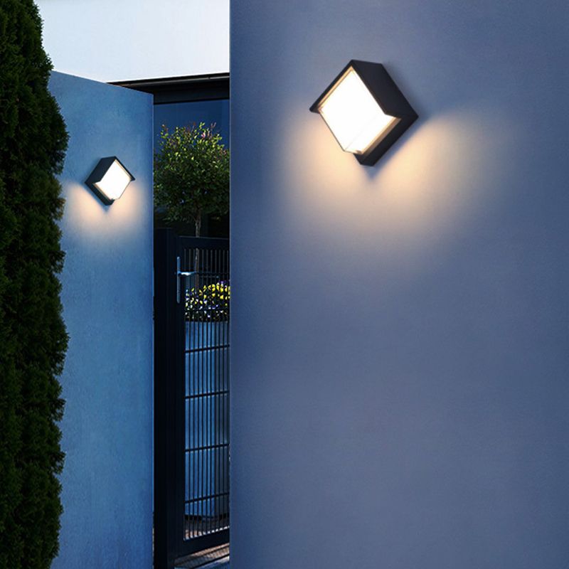 Square Wall Lighting Simplicity Metal 1 Light Rustic Wall Sconces in Black