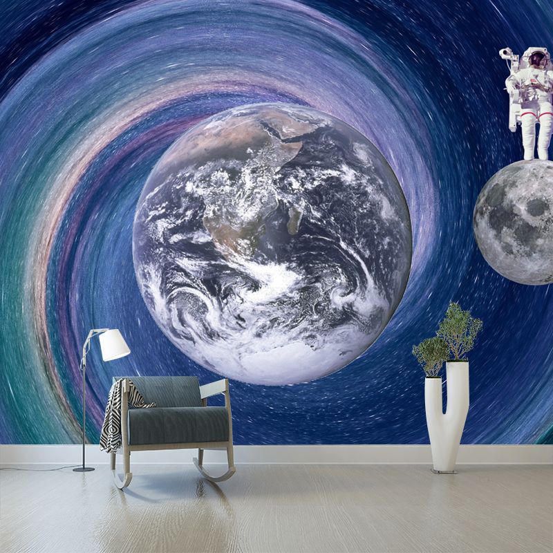 Milky Way Galaxy Stain-Resistant Mural Wallpaper for Sleeping Room, Personalized Size