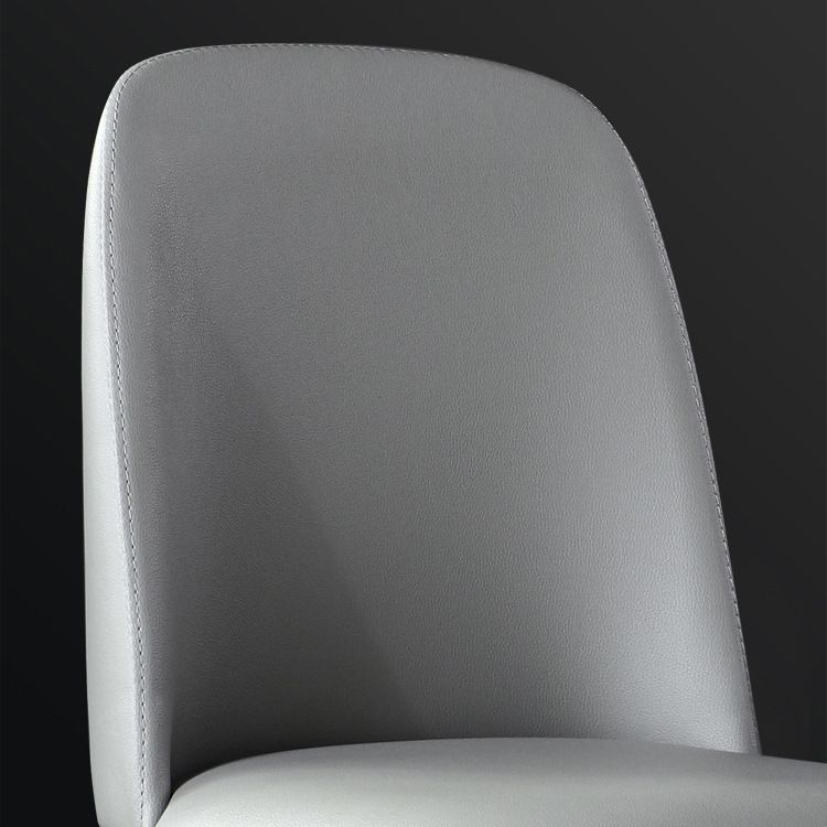 Silla auxiliar Industrial Ash Parsons de cuero con acabado mate (juego de 2)