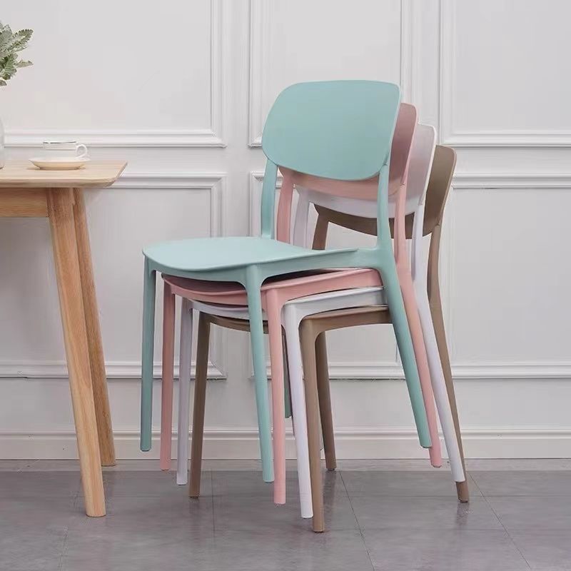 Modern Style Dining Chairs Plastic Open Back Dining Armless Chair