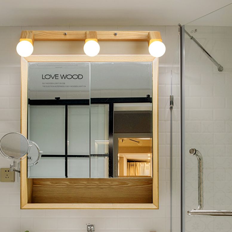 Moderne houten ijdelheid spiegel licht verstelbare gewapende badkamer ijdelheid sconce lichten