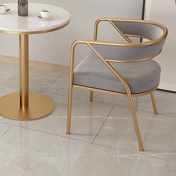 Dining Room Glam Chair Gold Legs Velvet Arm Chair with Upholstered