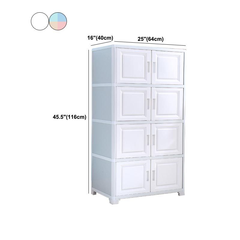 Contemporary Style Wardrobe Plastic Home Wardrobe Closet with Doors