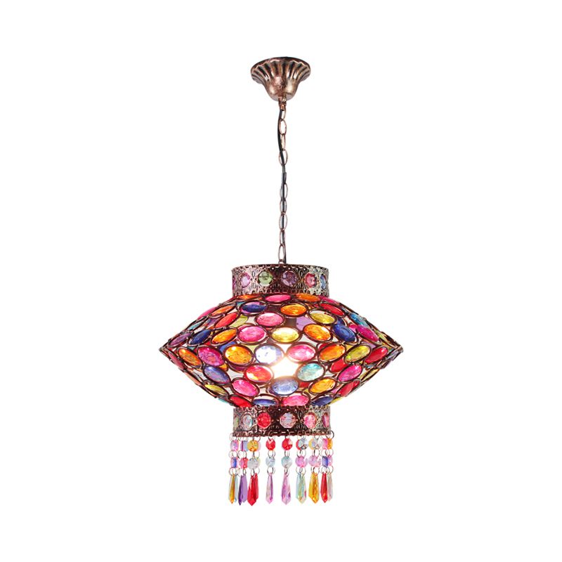 Metalen roestophanging verlichting lantaarn 1-head Boheemse hangende lamp voor restaurant