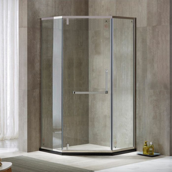 Pivot Stainless Steel Shower Enclosure Neo-Angle Clear Shower Stall