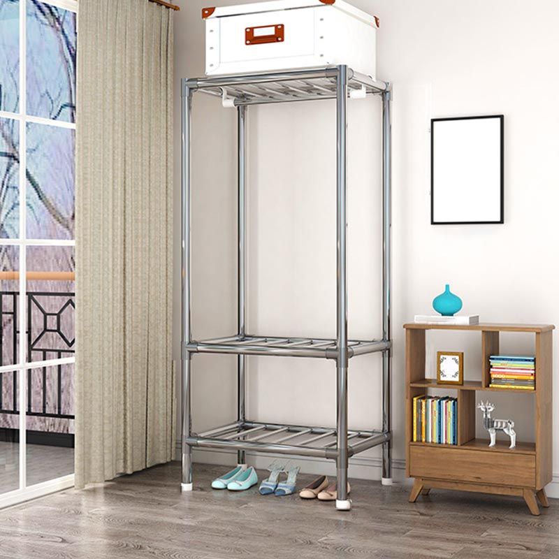 Contemporary Style Wardrobe Cabinet Steel Frame Wardrobe Armoire for Bedroom
