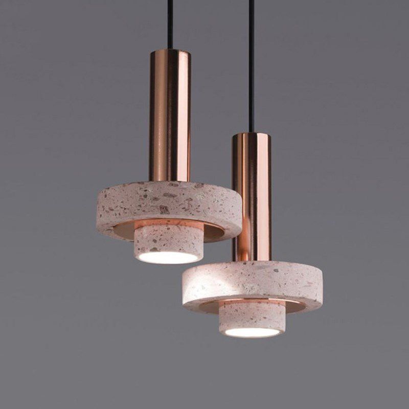Luce cilindrica a sospensione cilindrica di pietra Light a 1 luce moderna di ciondolo commerciale a sospensione