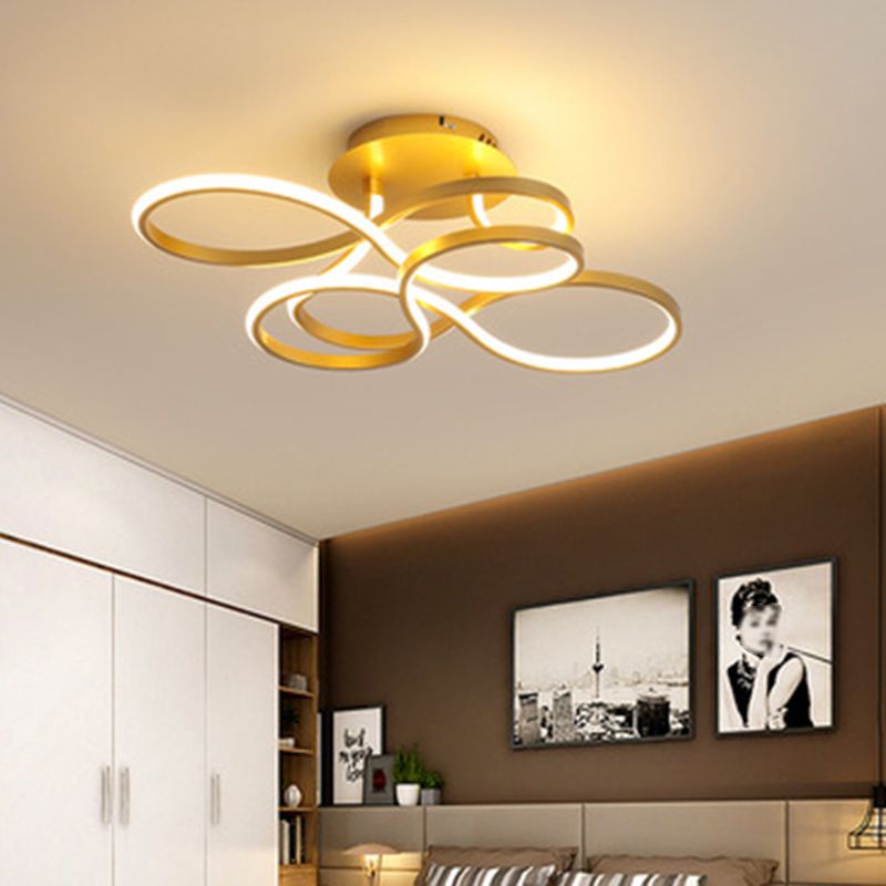 Modern Minimalist LED Ceiling Fixture Aluminium Linear Ceiling Light with Acrylic Shade